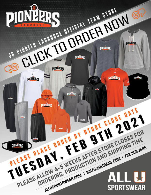 Spirit Wear Jr. Pioneers Lacrosse